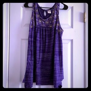 Heathered Purple Sleeveless Top